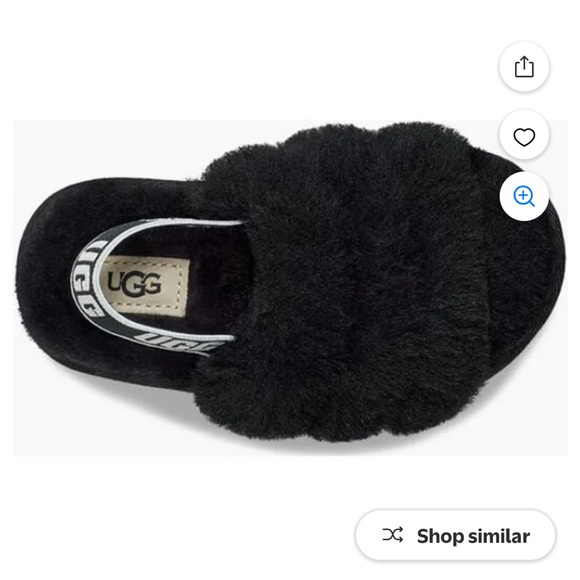 UGG Toddlers' Fluff Yeah Slide Sandal Slipper in Black, 11 US - Picture 4 of 8